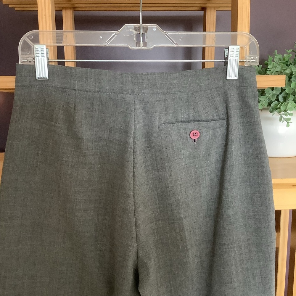 Vintage Y2K Club Monaco Grey Wool Straight Leg Ankle Length Pants Size 6 - Picture 6 of 9